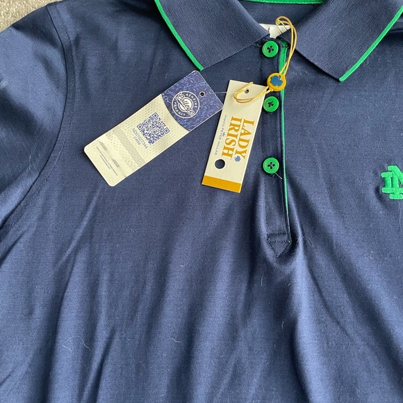 NOTRE DAME Lady Irish designed by Peter Millar women’s golf polo-NEW WITH TAGS! - Picture 2 of 9
